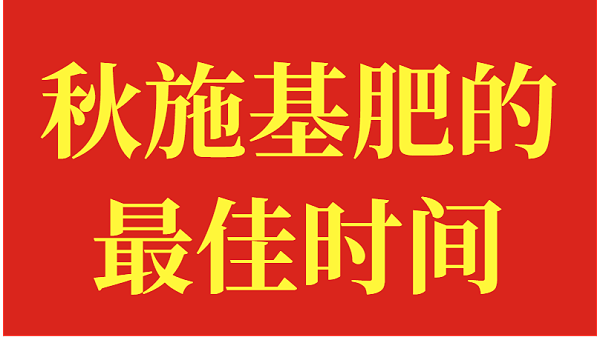 秋施基肥的最佳时间